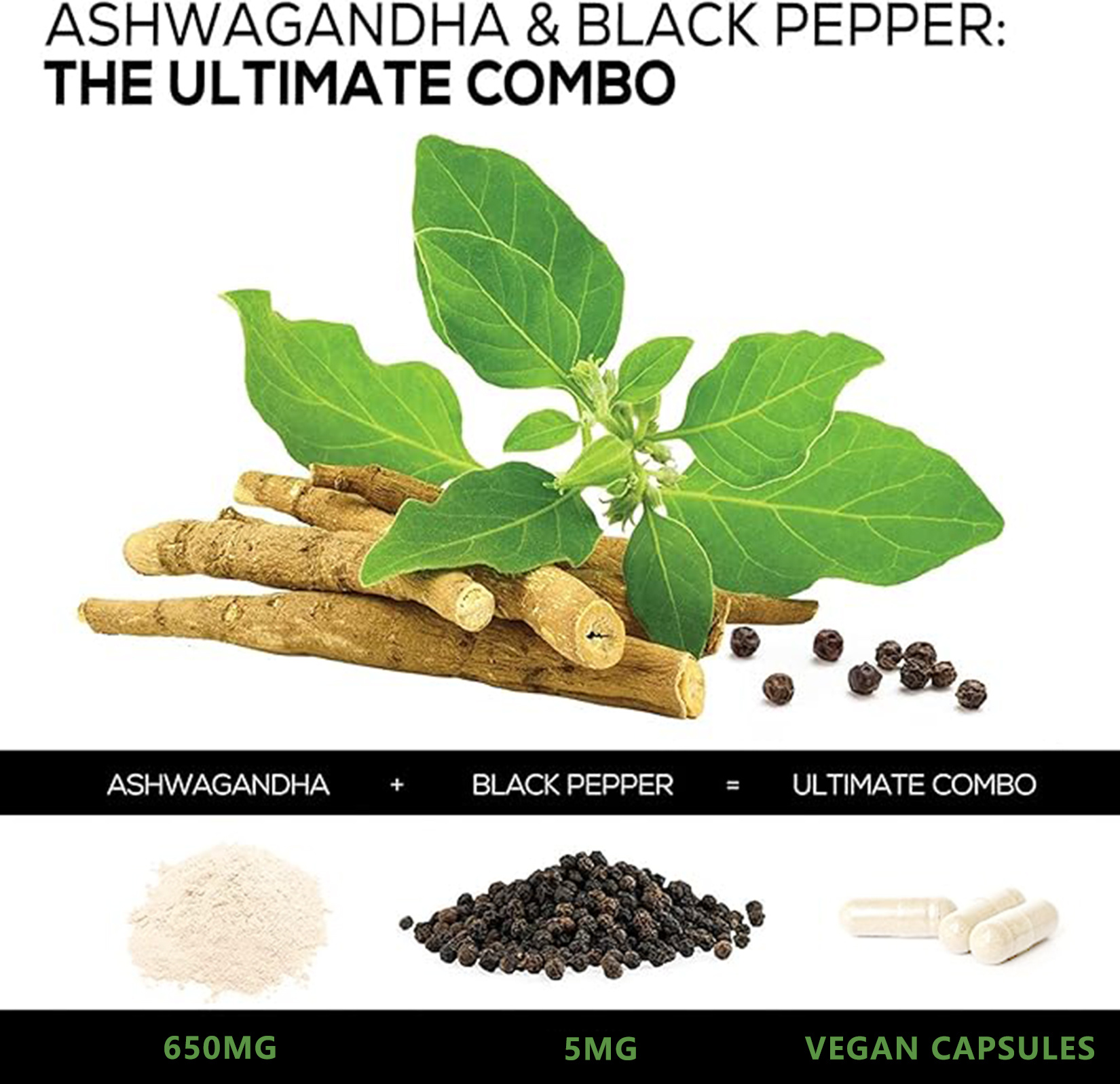 Ashwagandha Supplements Capsules Vegan Stress Relief Immune Support Supplement Balanced Energy Levels And Mood Organic - Image 5