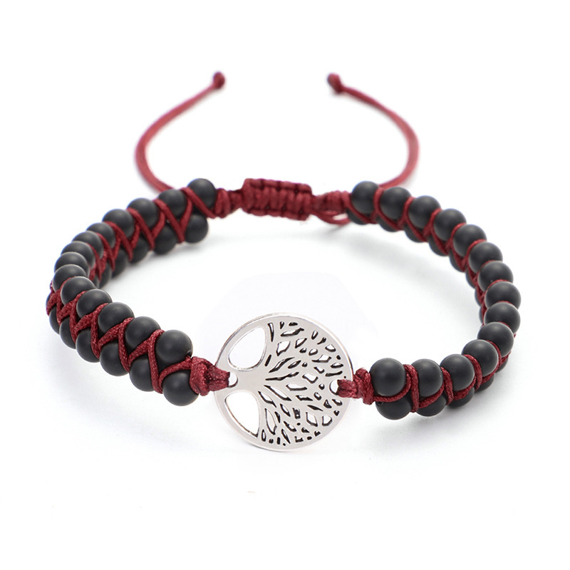 Woven Twine Double Tree of Life Yoga Bracelet - Image 5