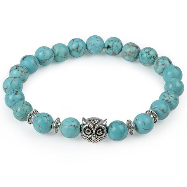 Natural Stone Owl Head Yoga Bracelet - Image 8