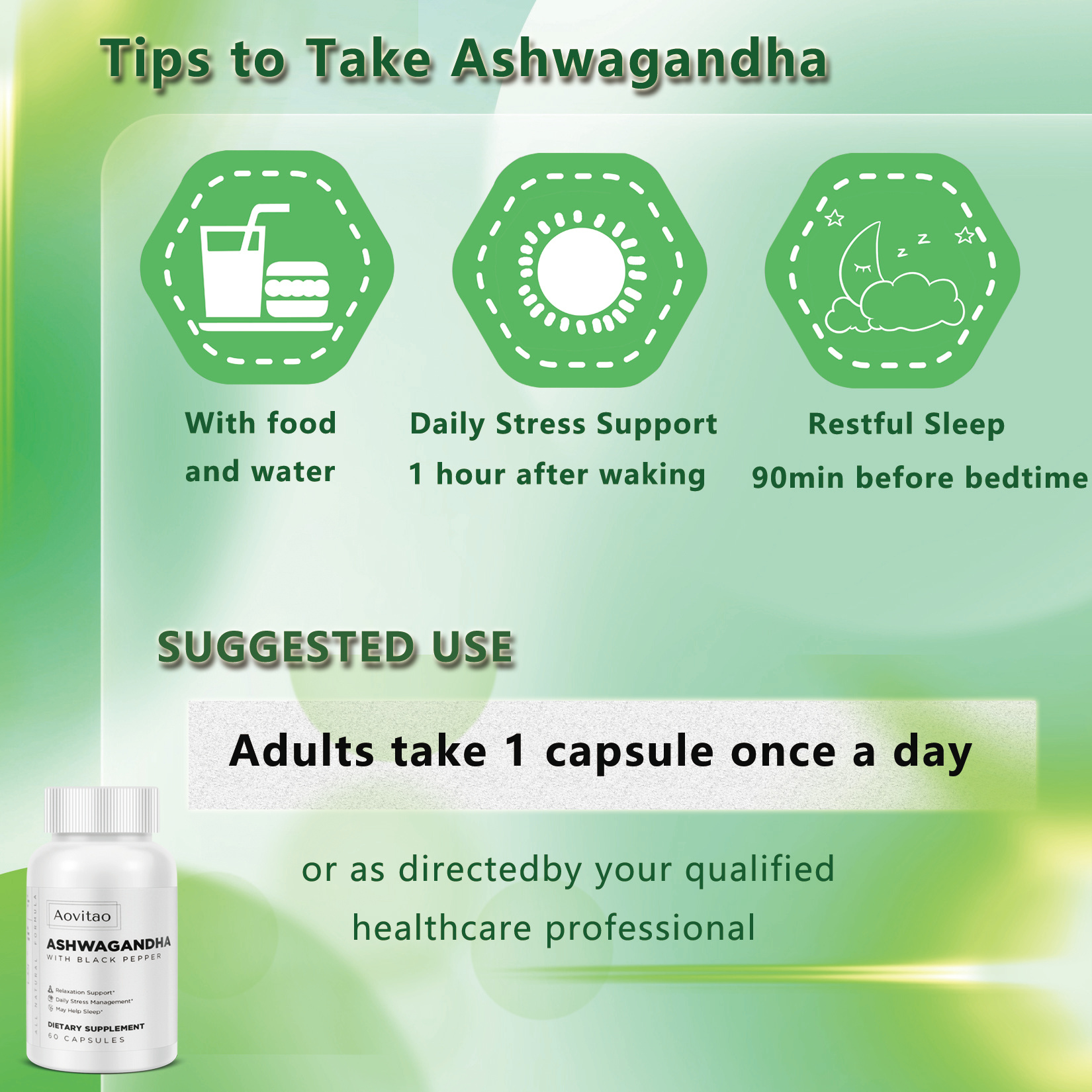 Ashwagandha Supplements Capsules Vegan Stress Relief Immune Support Supplement Balanced Energy Levels And Mood Organic - Image 3