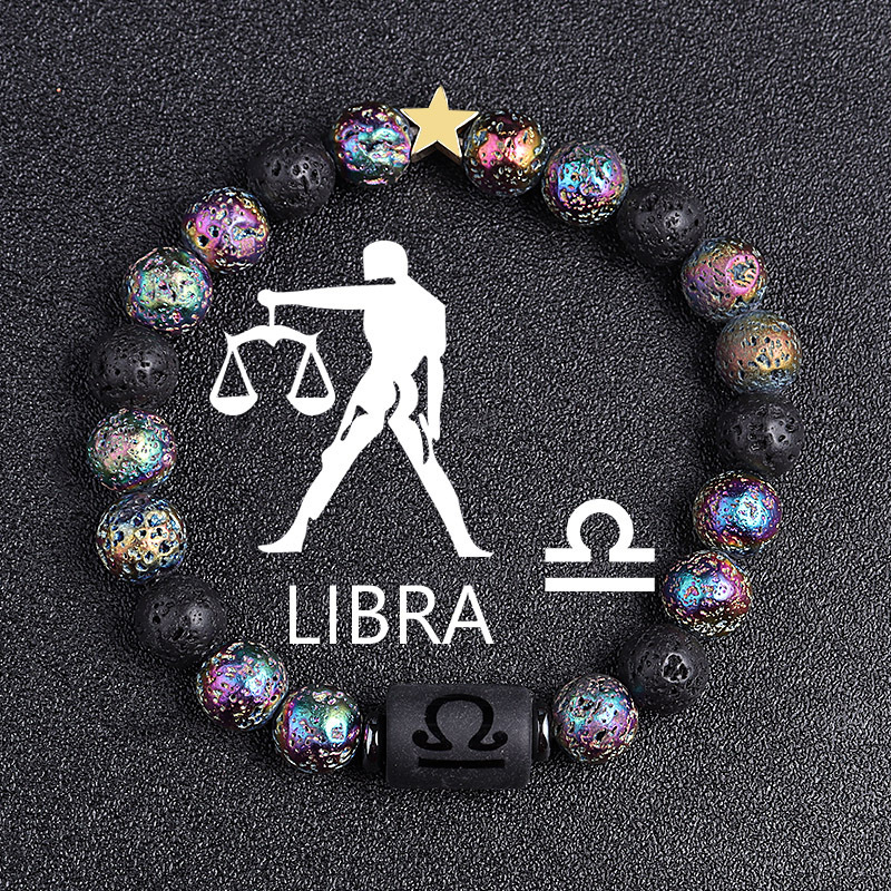 European And American Twelve Constellation Natural Stone Beaded Bracelet - Image 3