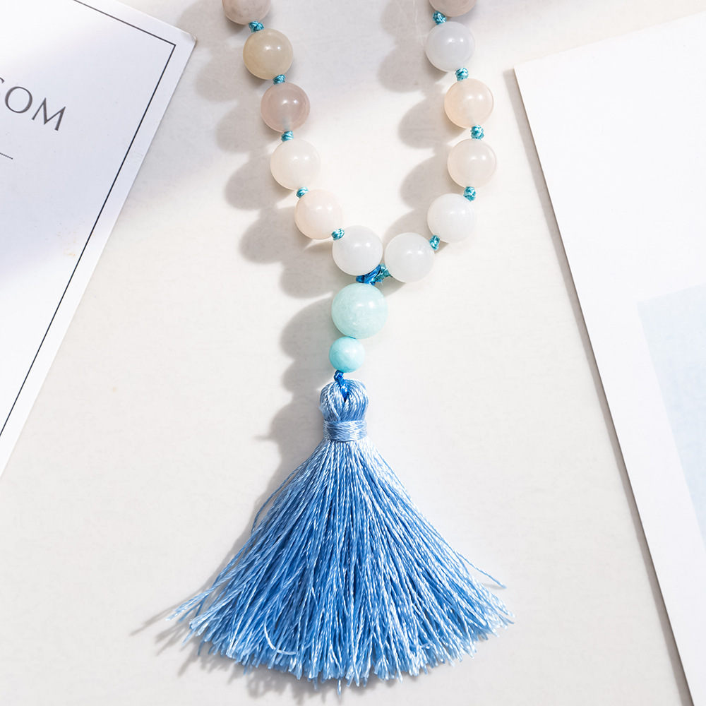Versatile 108 Mala Bead Handmade Tassel Necklace - Image 5