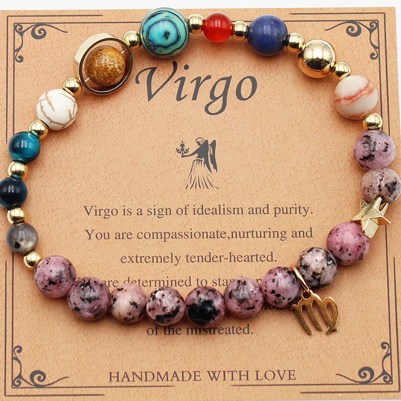 Eight Planets 12 Constellation Bracelet Natural Stone Hemp Stone - Image 5