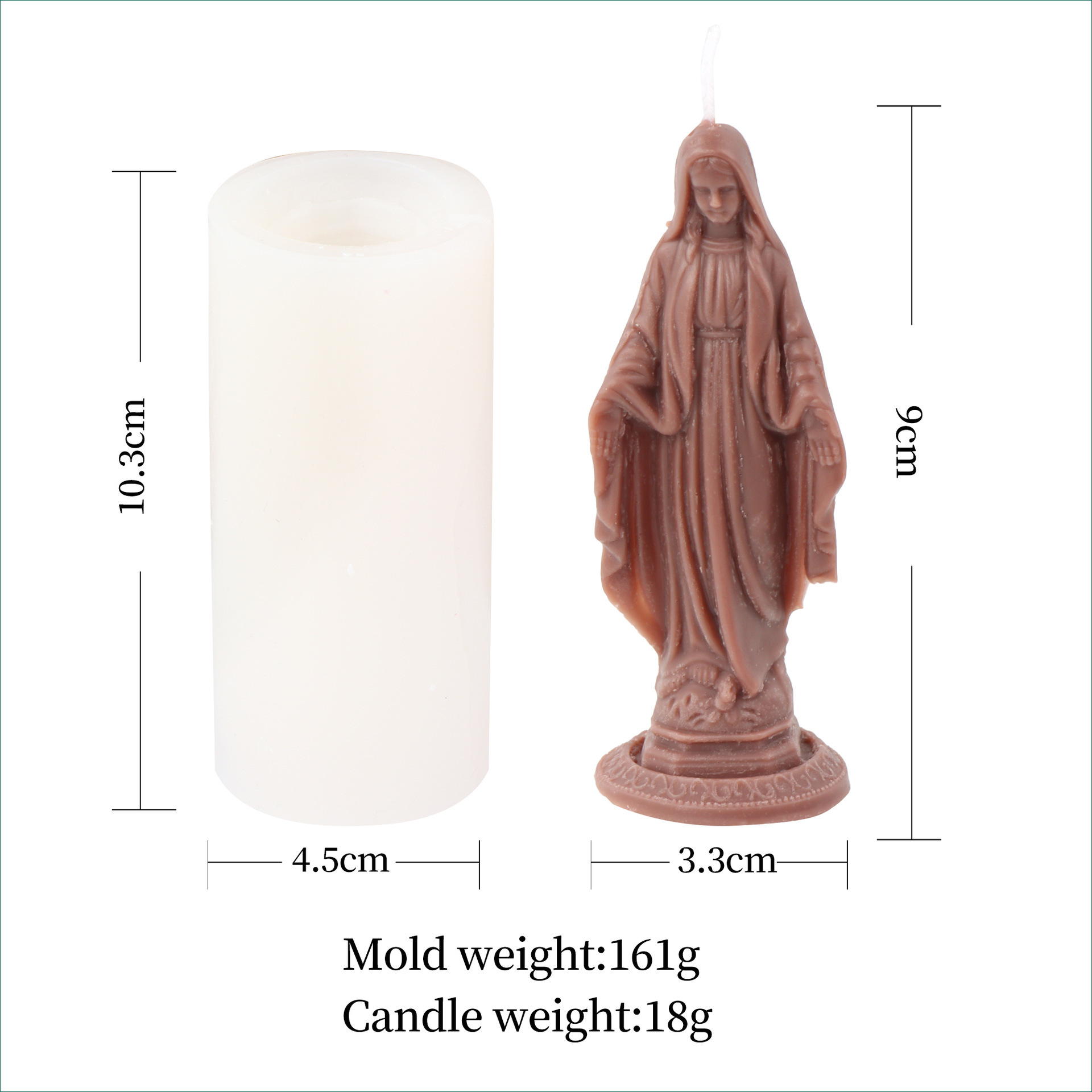Open Hands Maria Candle Mold Diy Three-dimensional Stall Hand Virgin Candle - Image 5