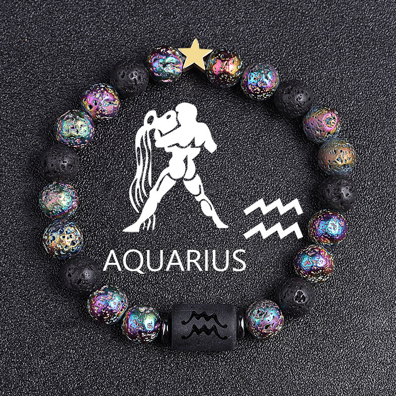 European And American Twelve Constellation Natural Stone Beaded Bracelet - Image 5