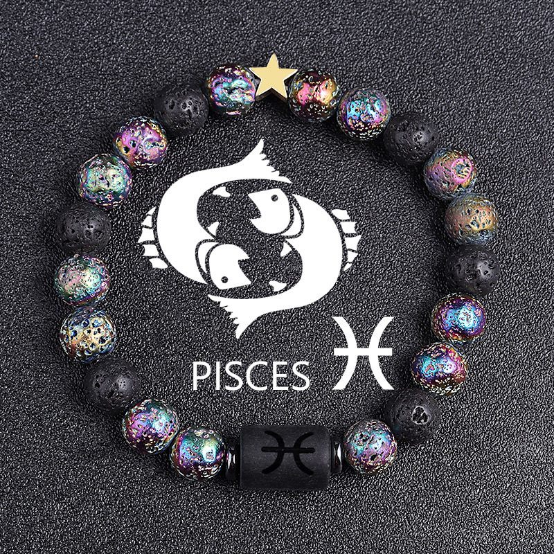 European And American Twelve Constellation Natural Stone Beaded Bracelet - Image 4