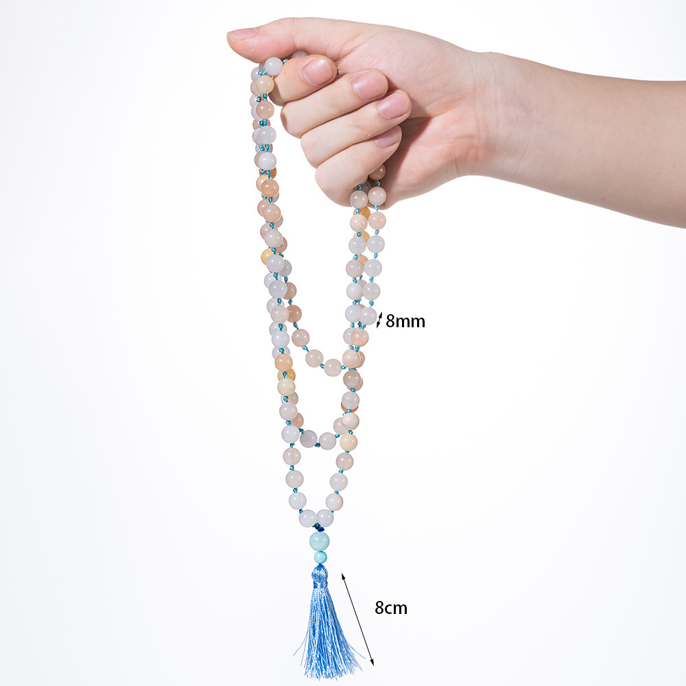 Versatile 108 Mala Bead Handmade Tassel Necklace - Image 4