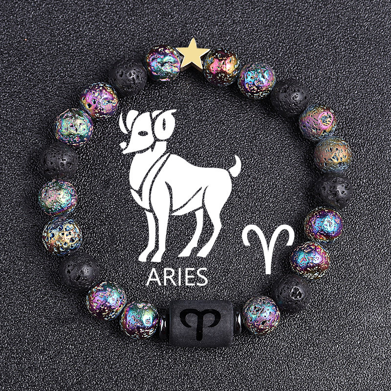 European And American Twelve Constellation Natural Stone Beaded Bracelet - Image 7