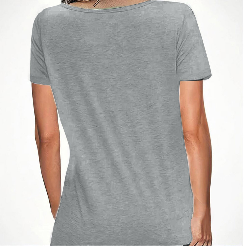 Women's Lotus Print Short Sleeve T-Shirt Casual Crew Neck Summer Top - Image 2