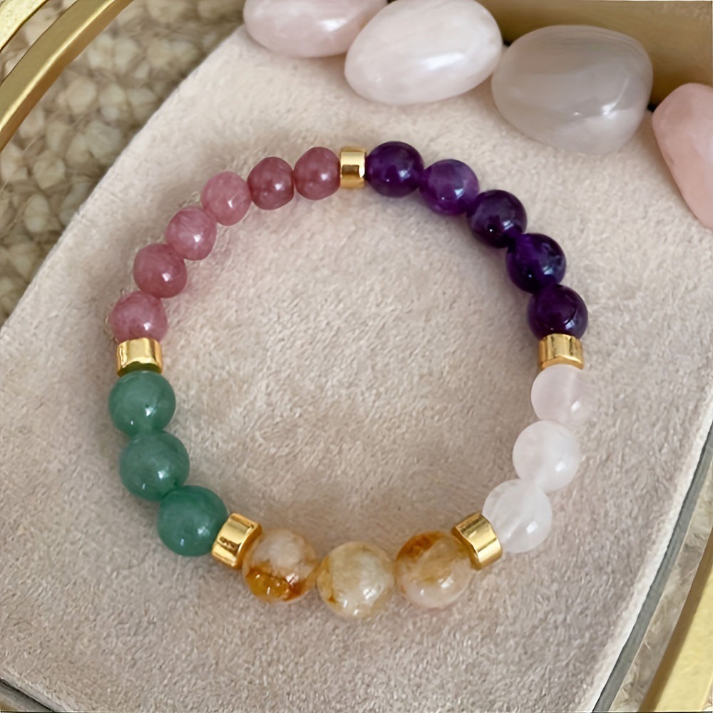 Universal Natural Stone Bracelet Citrine Dongling Stone Malachite Bracelet - Image 7