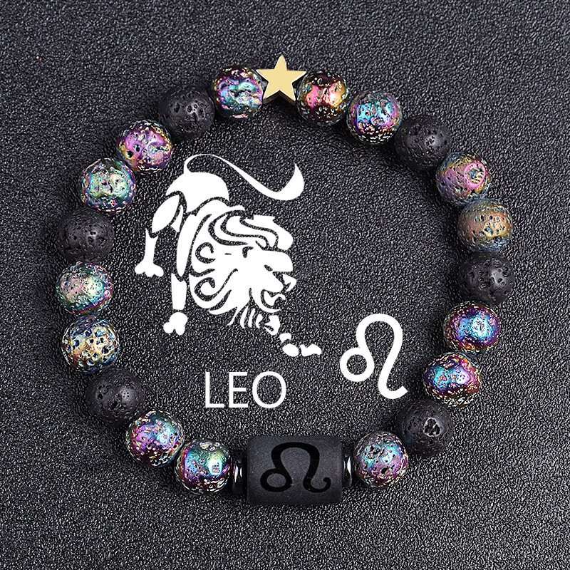 European And American Twelve Constellation Natural Stone Beaded Bracelet - Image 2